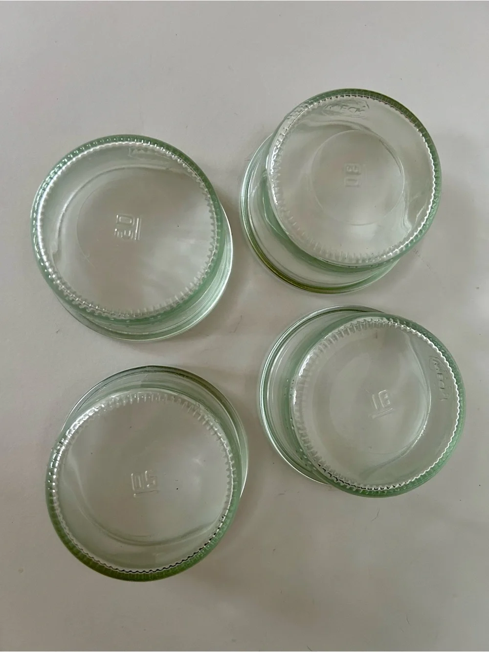 Weck Clear Mold Jars Lot Set of 4 with Lids style 976